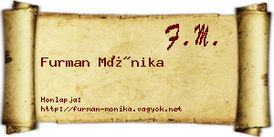 Furman Mónika névjegykártya